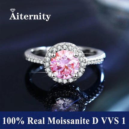 100% Real Moissanite Ring D VVS1 Pass Diamond Test Pen Adjustable Size S925 Sliver GRA Certificate Wedding Rings for Women