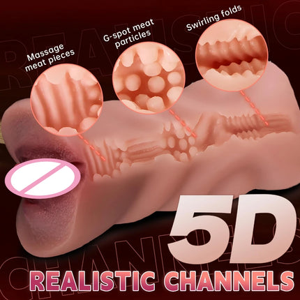 Sex Toys for Men 2-in-1 Artificial Vagina Pussy Anal Soft Silicone Male Masturbator Portable Masturbation Cup Pocket Pussy Porn