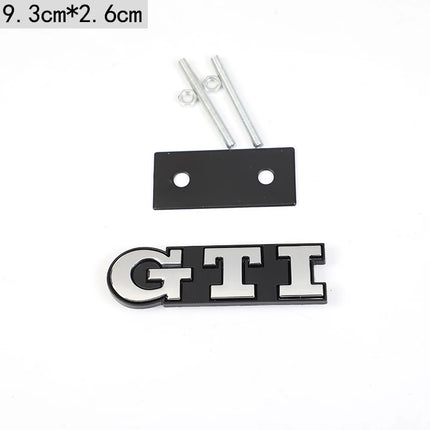 Car Front Grille Badge Metal GTI Logo Sticker For VW GTI Polo Golf 5 6 Passat B3 Scirocco Tiguan Jetta Touareg Beetle Touran CC