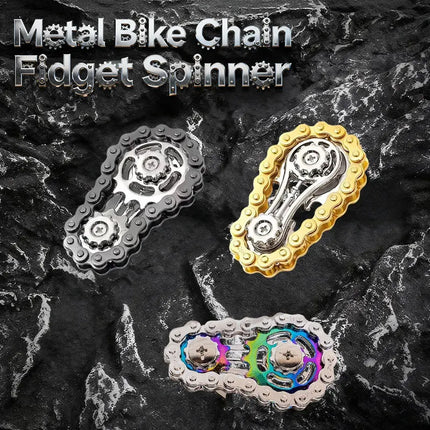 Metal Bike Chain Fidget Spinner Toys Sprockets Flywheel Fingertip Gyro Fidget Spinner Antistress Anxiety Toys for Kid Adult Gift