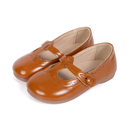 Toddler Little Kid Girls Mary Jane Flats Comfortable Perforated Leather Strap Casual Dress Shoes Versatile Party School Shoes