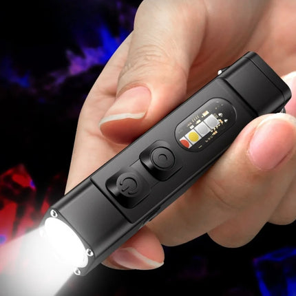 Mini Keychain LED Flashlight USB Rechargeable Waterproof Magnetic EDC Torch Pocket Light for Outdoor Camping Hiking Emergency