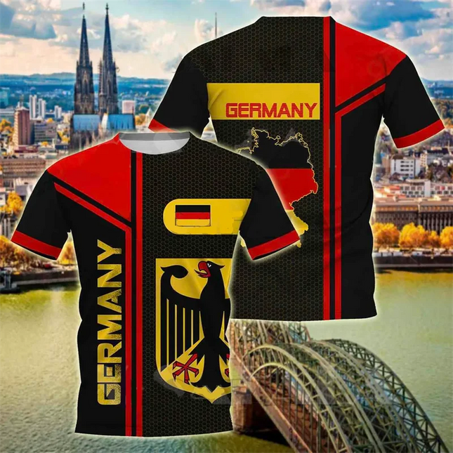 GERMANY T Shirt For Men German National Emblem Print T-shirts Ropa Hombre Summer O-neck Short-sleeved Tops Casual Unisex Tees