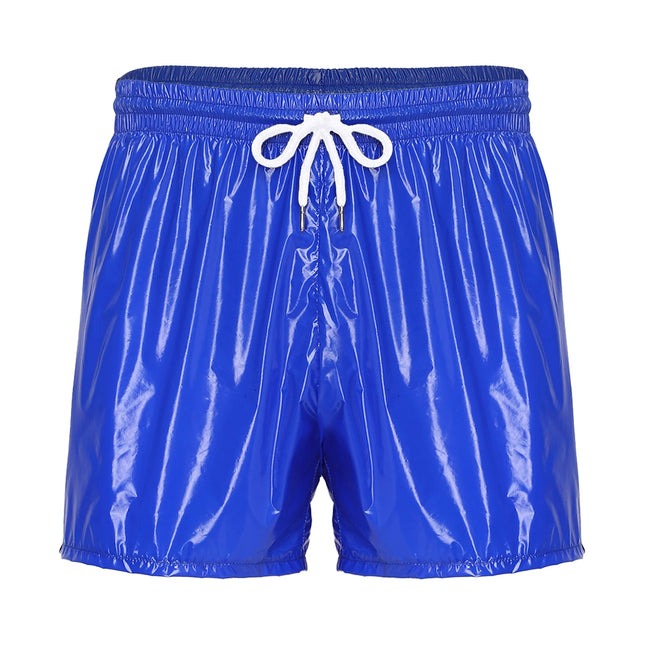 Mens Waterproof Jogging Pants Shiny Y2K Track Baggy Glossy Pants Hip Hop Dance Trousers Quick-dry Swim Shorts Sports Swimsuit