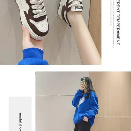 Fashion Casual Star Sport Loafers Women Chunky Sneaker Outdoor Comfort Soft Bottom Anti-slip Board Loafers Athletic Shoes