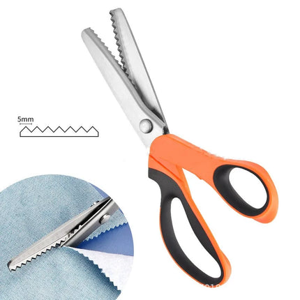 Professional Chisel Pinking Shears Stainless Steel Dressmaking Scissor Serrated Scalloped Sewing Tailor Zigzag Fabric Scissors