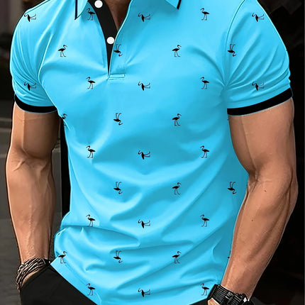 Summer Men's Golf Silhouette Pattern Polo Short Sleeve Polo Shirt Collared Shirt Business Casual Outdoor 3D Print Geometric Polo