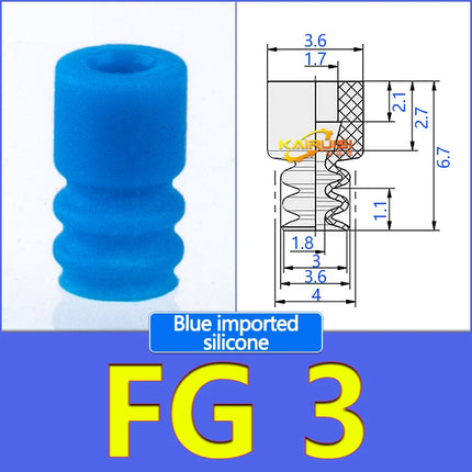 5Pcs FG Series Corrugated vacuum suction cup Imported silicone and nitrile rubber materials FG-3/7/9/12/14