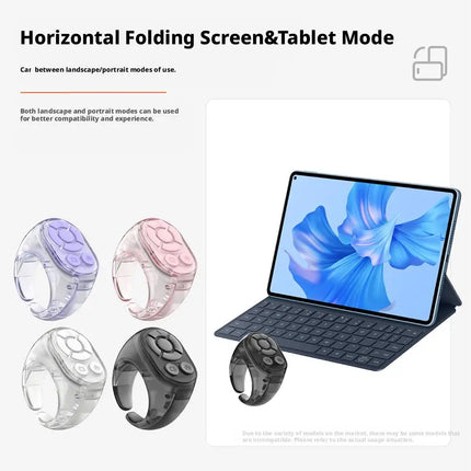 Transparent Scrolling Ring Remote for TikTok YouTube Instagram Video Scroller Page Turner Clicker Bluetooth Camera Shutter