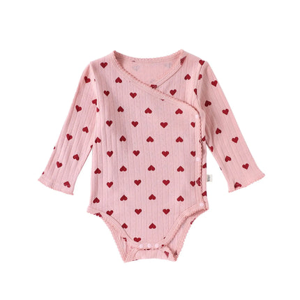 0-24M Heart Print Baby Girl Romper 100% Cotton Newborn Kid Baby Clothes Long Sleeve Jumpsuit Cute Sweet Princess Outfit
