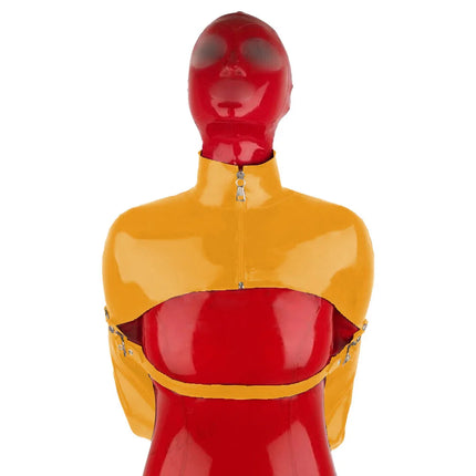 Unisex Faux Leather Halloween Cosplay Costume, Sexy Tops, Front Zippers, Unisex, Exotic, PVC, Clubwear, Women, Men, 7XL