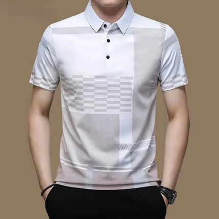 3D Print Geometric Splicing Polo Shirt For Men Colorful Pattern T-Shirts Summer Street Casual Short Sleeve Loose Tops Lapel Tees