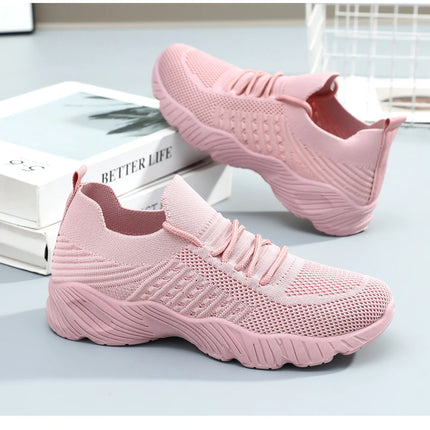 Women's Sneakers Breathable Casual Women Sock Shoes Lace Up Ladies Flats Female Spring Vulcanized Running Zapatillas De Mujer
