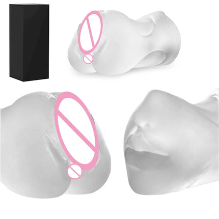 3-IN-1 Pocket Pussy Food Grade Silicone Male Masturbator Realistic Vagina Anal Blowjob Adult Sex Toys for Men Masturbation Cup