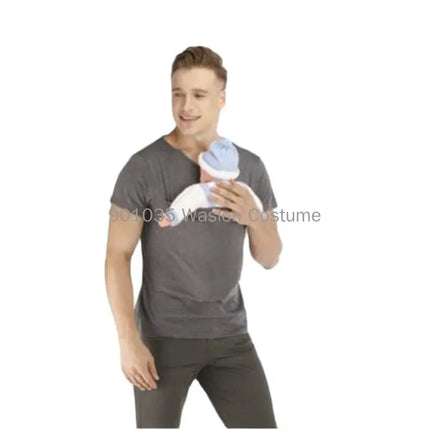Adult Safety Kangaroo Pocket T Shirt Carrier Pregnancy Clothes Summer Short Sleeve Mother Father Top for Feeding Big Daddy Shirt