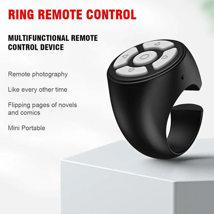 Wireless Finger Scroller with Ring Design, Fingertip Remote Control for Mobile Phones, Photo Clicker Function, Solves One-Handed