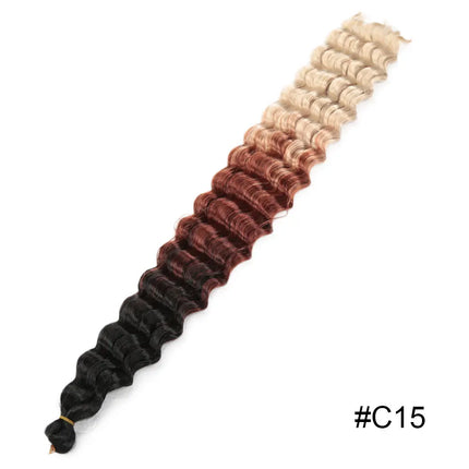 3PCS Soft Deep Twist Crochet Hair Afro Curls Ombre Braiding Hair Extension Synthetic African Water Wave Braided Hair For Braids