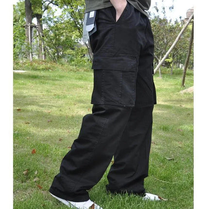 Men Plus Large Size Cargo Pants Cotton Straight Oversize Tracksuit Wide Leg Tactical Baggy Trousers Spring Summer 5XL 6XL Z1A1