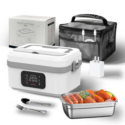 Portable Cordless Electric Lunch Box with 8000mAh Battery, 60W Fast Heating, 6 Temp Levels, 1L Capacity, USB-C, Food Warmer