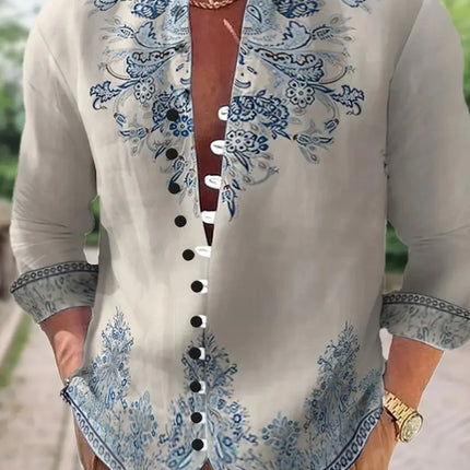 New men's fashionable casual shirts, autumn and spring men's retro cotton and linen shirt tops are dispatched quickly