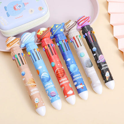 Astronaut 10-Color Pen The Creative Multi-Pen for Vibrant Journaling & Efficient Study Sessions