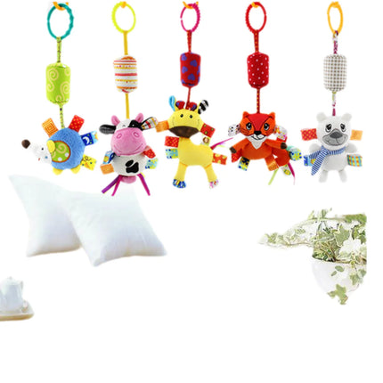 Baby Rattles Hanging Toys for Car Seat Crib Stroller Gym Montessori Sensory Plush Toys for Baby 0-12 Months with Teether Newborn