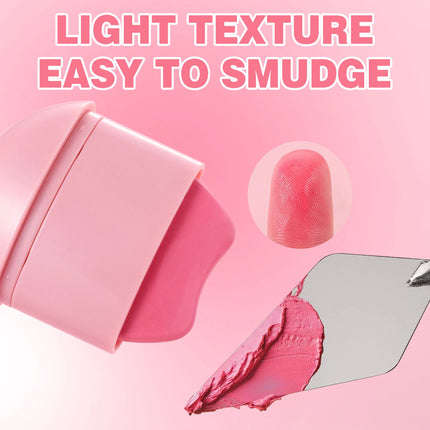 HANDAIYAN 5-Color Matte Pink Pebble Blush Waterproof & Sweat-Resistant Easy Application Dual-Use for Lips & Cheeks