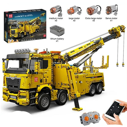 4886pcs Road Rescue Vehicle Building Block Set APP Red White Construction Heavy Truck Toy for Child Boy DIY Christmas Gift