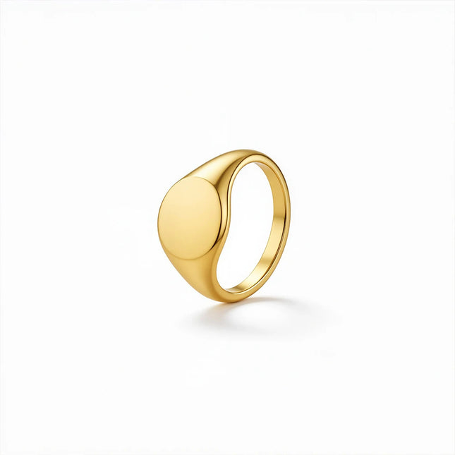 St-Delan Minimalist Style Ring Vintage High Polished Ring 18K Gold Plated Stainless Steel Party Women Fashion Jewelry