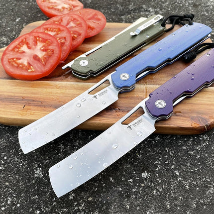 New Original SHOOZIZ XUN120 series XUN119 D2 Steel Flax Handle Folding Knife Brass Washer Outdoor Camping EDC Pocket Tool