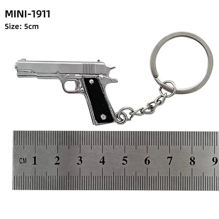 Hot Game Keychain Jewelry Weapon Mini Gun Model Metal Pendant Key Chain Fashion Chaveiro Bag Car Key Holders Gift For Kids Men