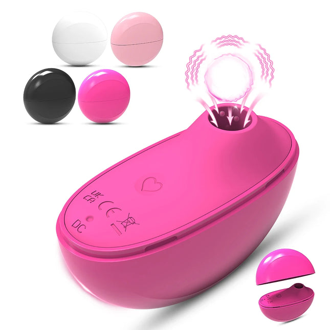 Moonlight Box Silicone Suction Vibrating Egg, Quiet Rechargeable Clitoral Massager for Women