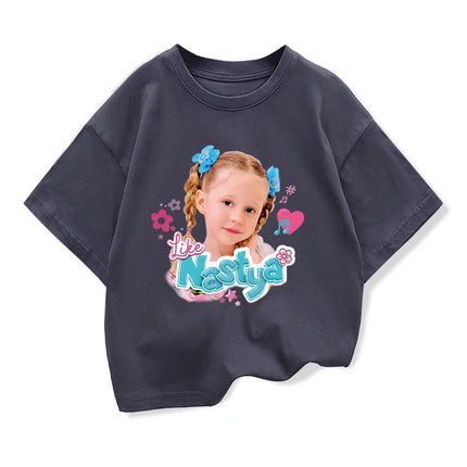 Summer Like Nastya Printed Clothes Tee Kids Cotton Cute Girl T-shirt Baby Girls Children's Tops For 3-10Y Baby