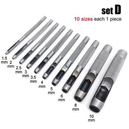 1mm-20mm High Quality 45# Steel Round Hole Punch Tool Hollow Cutter Puncher For Leather Craft Belt Bag Clothing Leathercraft DIY
