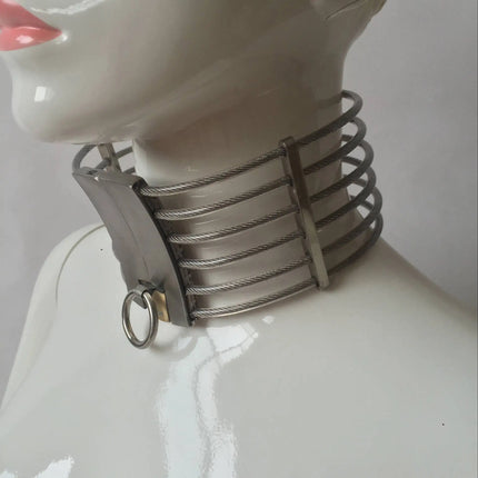 Manyjoy Stainless Steel Beauty Neck Cosplay Slave Collar Bdsm Bondage Lockable Adult Games Sex Toys for Woman Men Fetish Tools
