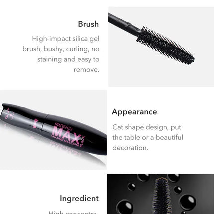 Cute Black Mascara Max Volume Curling Mascara Waterproof Thick Lengthening Lash Extention Eyelashes Makeup 4D Fiber Lash Mascara