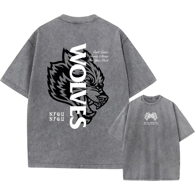 Men's Harajuku Casual Cotton Short Sleeve Washed T-Shirt Vintage Printed Street Hip Hop Retro Punk T Shirt Acid Wash TShirts top