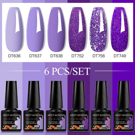 6pc Nail Gel Polish Set DIY Nail Art Semi Permanent UV LED Gel Kit For Nails Decoration Manicure Soak Off Painting Vernis Design