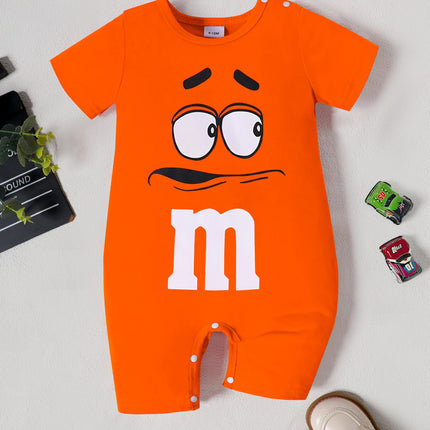 Boys Dnd Girls Summer Baby Letters Printed Short-Sleeved Comfortable Onesies