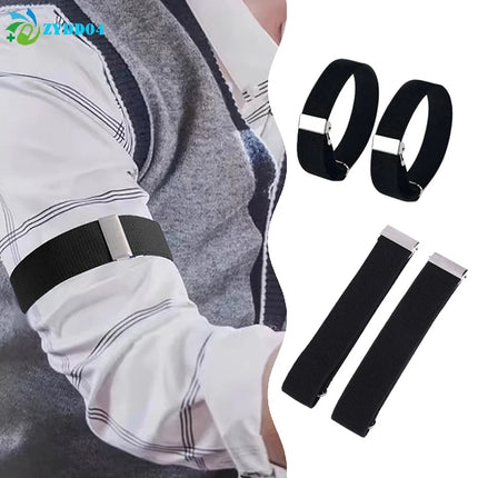 ●1 Pair Business Anti-Slip Cuff Holder Elastic Adjustable Shirt Sleeve Garter Strap Arm Band Sleeve Bracelet