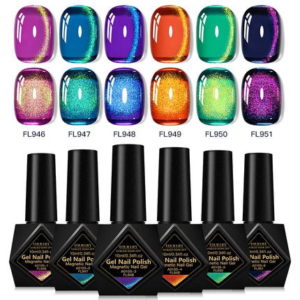 10ml Coloured Stone Magnetic Gel Nail Polish Glitter Semi Permanant Soak Off UV LED Gel Varnish For Manicure DIY Nail Supplies