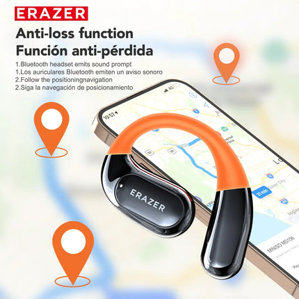 HTC NE27 Wireless Headphones Bluetooth 5.4 AI Translator Earbuds Glowing Earhook Upgraded LCD Touchscreen ENC Noise Reduction