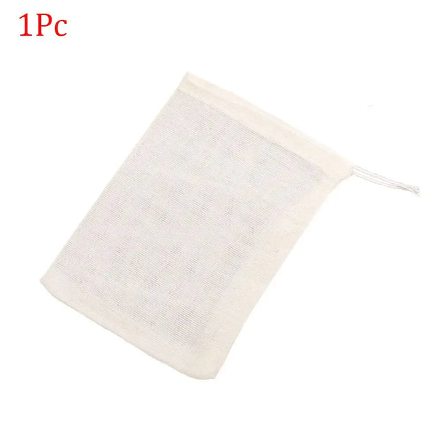 Cotton Cloth Bag Reusable Locking Spice Strainer Mesh Filter Chinese Medicine Herbal Ball Cooking Tools Colander Soup Tea Bag
