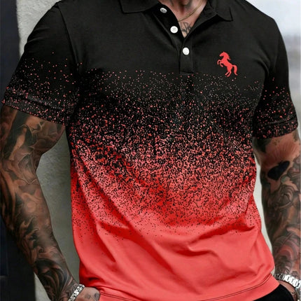 2026 Summer New Arrival Men's Polo Shirt Casual Stylish Comfortable and Breathable Short-Sleeve Top with 3D Striped Print Design