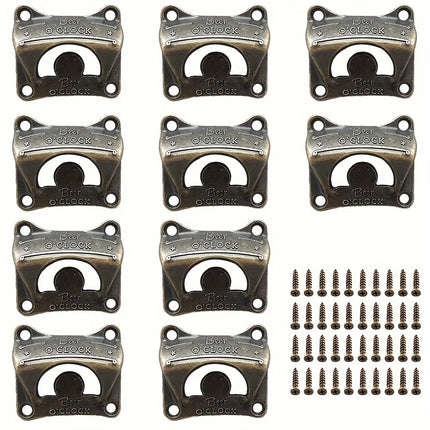 1/5/10pcs"Beer O' Clock" Bottle Opener Wall Mounted Retro BBQ DIY Solid Beer Opener Tools Bar Decorative  Opener Kitchen Gadgets