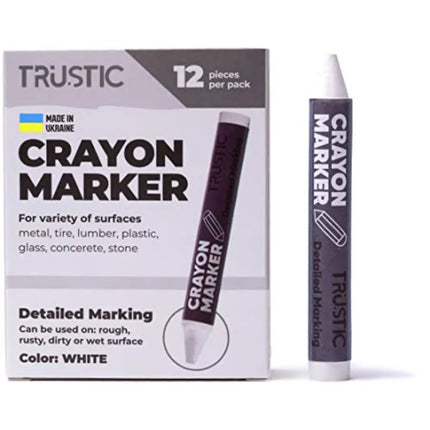Universal Crayon Wax Marker for Industrial and Craft Detailed Marking on Lumber Metal Carton Ceramics Concrete Glass Plastic Ti