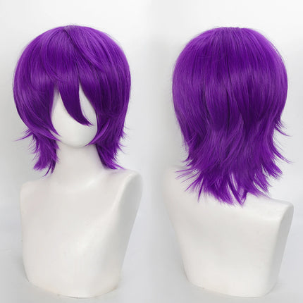Cospaly Wigs Unisex Anime Wig 12cm/ 4.7 Inch Short Hair Wig Universal Costume Synthetic Wig with Bangs + Cap,for Party Festivals