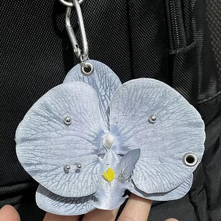 Exquisite Phalaenopsis Orchid Lily Keychain Creative Simulation Flower Bag Pendant Fashion Backpack Decoration Accessories Gifts