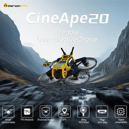 DARWINFPV CineApe20 90mm 3S 2 Inch Analog/Without DJI O3 Whoop FPV Racing Drone BNF with F411 15A ELRS AIO