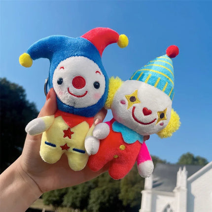 Women Man Personality Cute Joker Stuffed Toy Key Chains Lovely Circus Clown Cloth Doll Girls Handbag Ornament Funny Keychains
